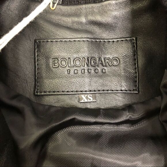 Bolongaro Trevor TALL Haden Leather Bomber Black Jacket Coat - Picture 4 of 10